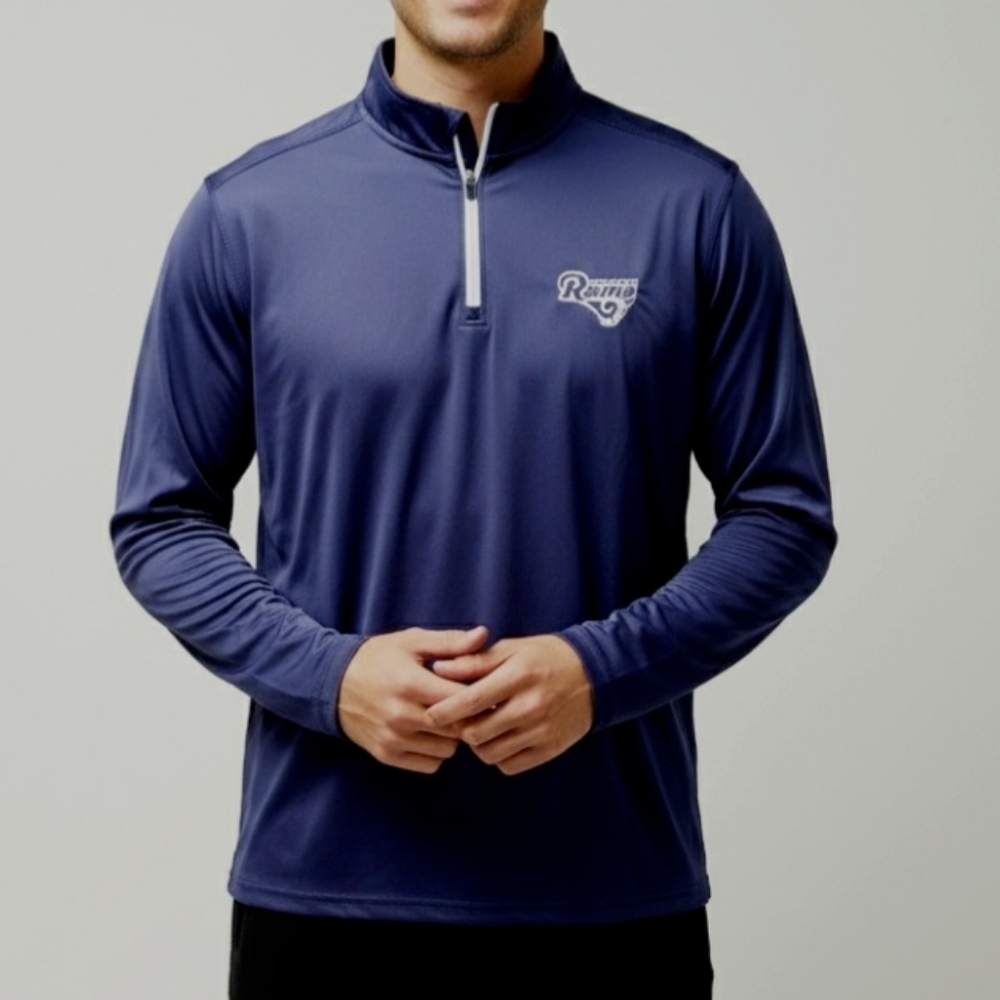 Mens Los Angeles Rams 1/4 Zip Shirt - Size XL